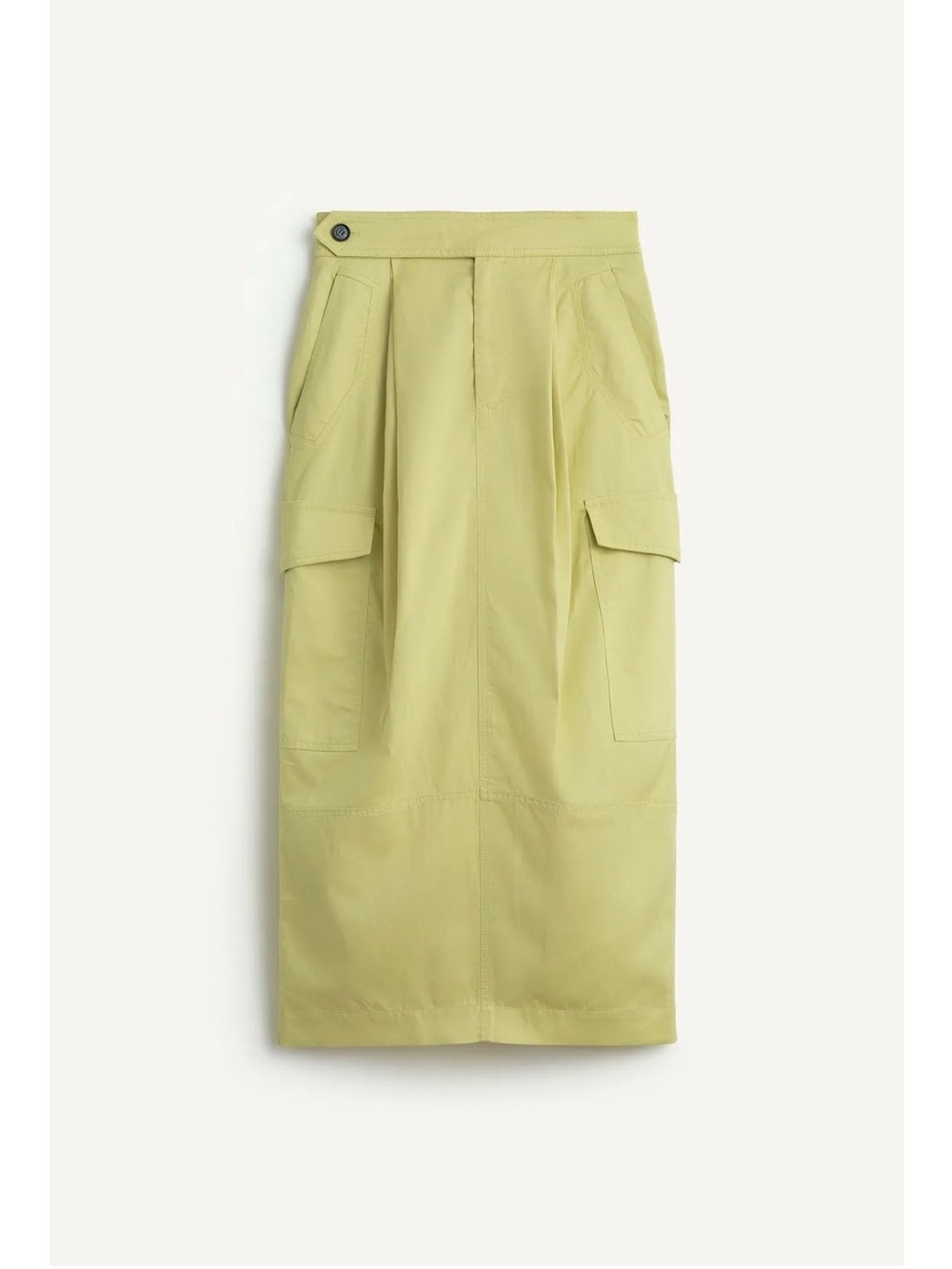 Zara SRPLS Cotton Midi Skirt 16 in Green
